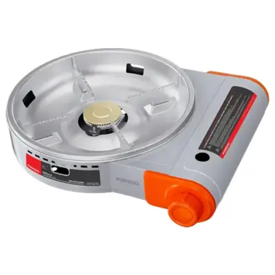 Porodo Lifestyle Single Burner Tabletop Gas Stove - Grey/Orange