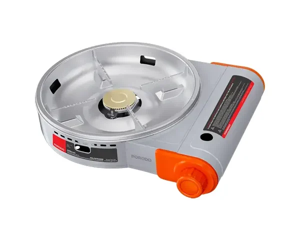 Porodo Lifestyle Single Burner Tabletop Gas Stove - Grey/Orange