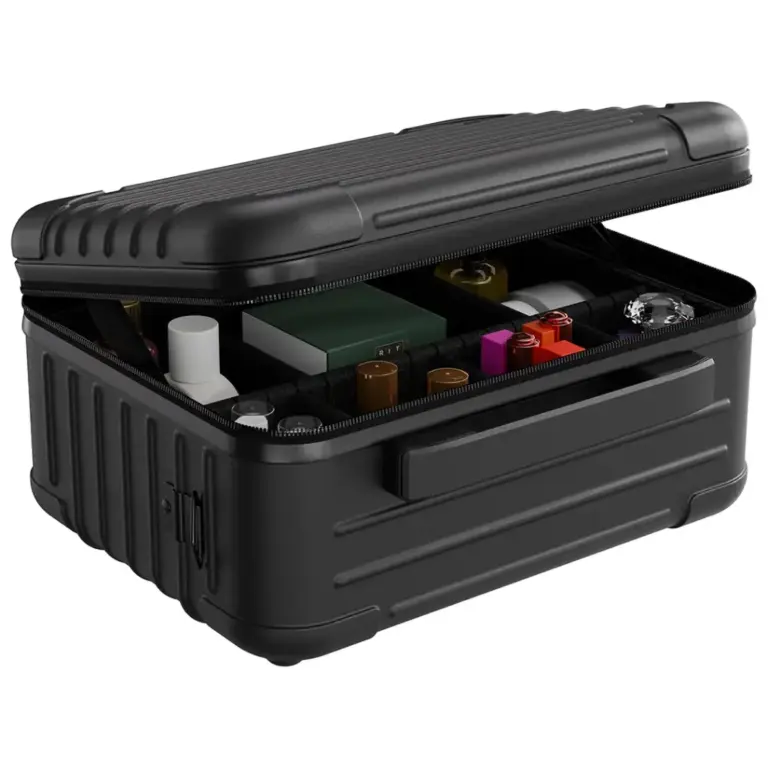 Porodo Lifestyle Travel Makeup Bag with Detachable LED Mirror - Black