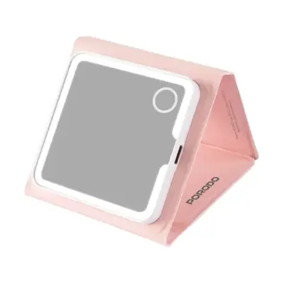 Porodo Lily LED Portable Tri-Fold Makeup Mirror - Pink