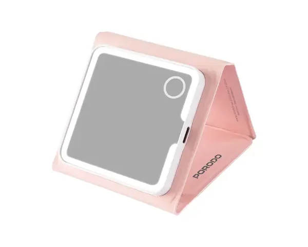Porodo Lily LED Portable Tri-Fold Makeup Mirror - Pink