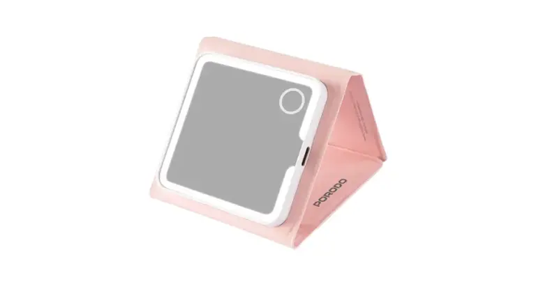 Porodo Lily LED Portable Tri-Fold Makeup Mirror - Pink