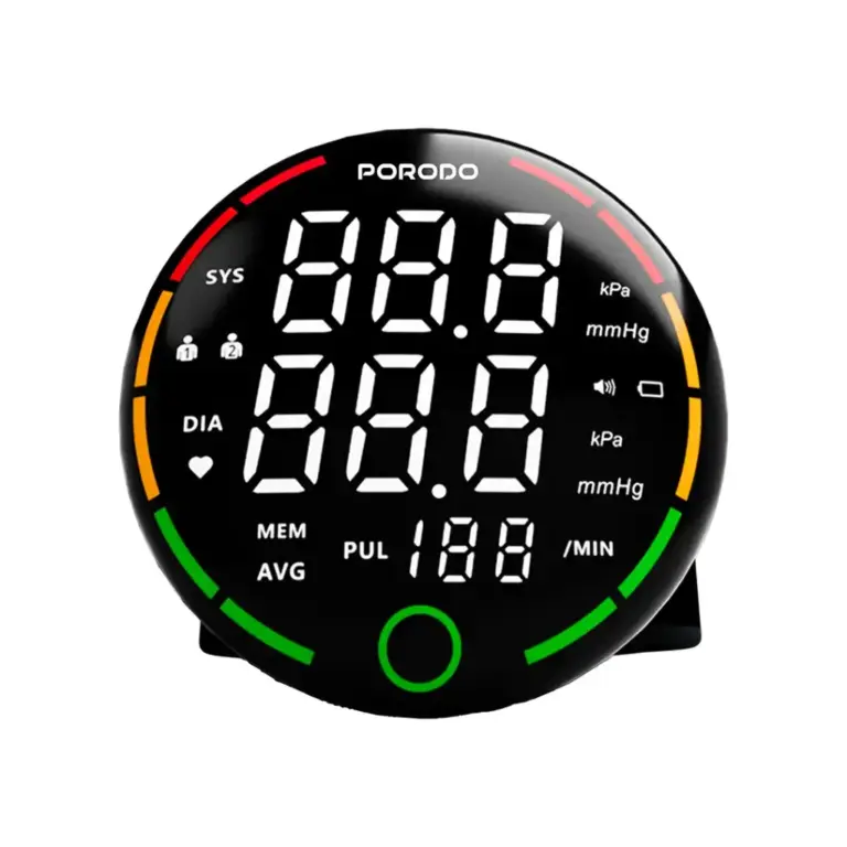 Porodo LiveOn - Digital Blood Pressure Monitor with One-Key Measure - Black