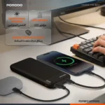 Porodo Luna Pro Power Bank with USB Multi-Port Charging - Black