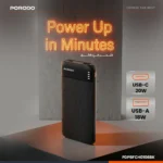 Porodo Luna Pro Power Bank with USB Multi-Port Charging - Black