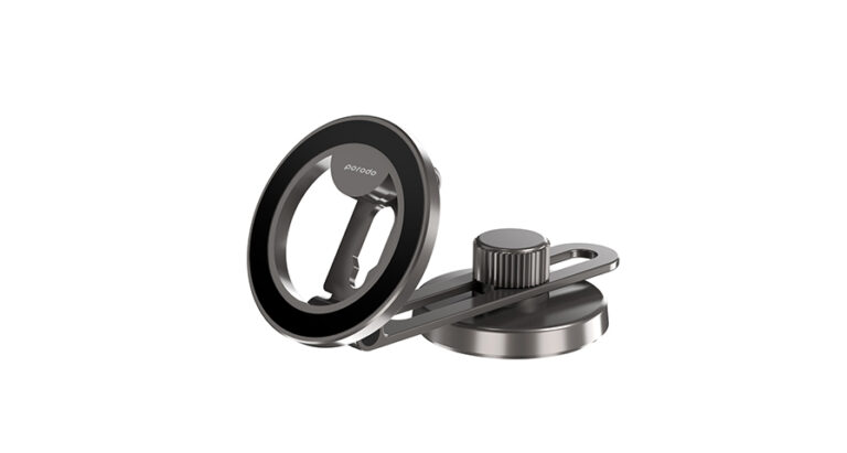 Porodo Magesafe Magnet Mount with Double folding and 360 " rotation - Black