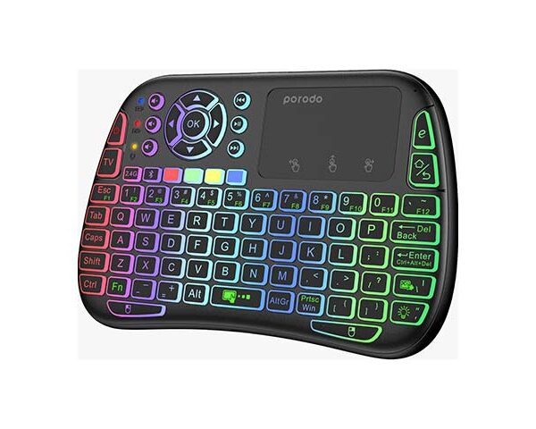 Porodo Mini Wireless Keyboard Touch Combo - Black