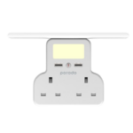 Porodo Multi-Function Power Socket and Night Light 13A 12W, Universal Power Adapter Socket