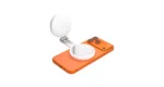 Porodo Nura Magnetic Fill Light Mirror with 360° Phone Stand - White