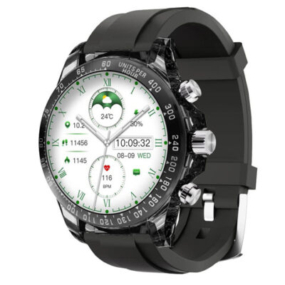 Porodo RAYTONA Smart Watch With Silicone And Metal Strap - Black