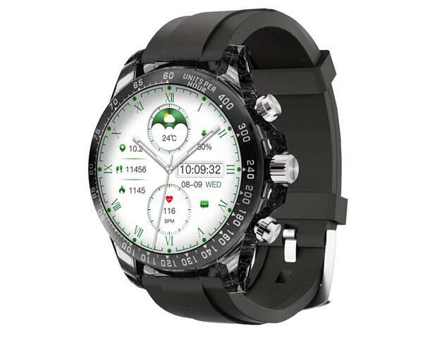 Porodo RAYTONA Smart Watch With Silicone And Metal Strap - Black