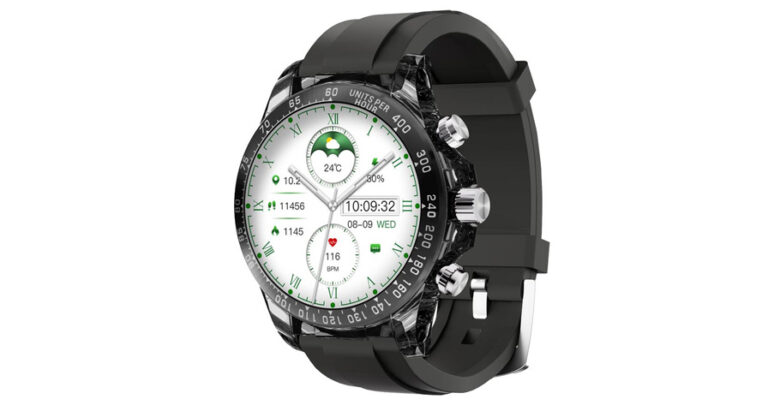Porodo RAYTONA Smart Watch With Silicone And Metal Strap - Black