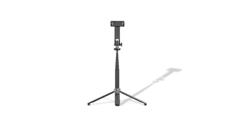 Porodo Selfie Stick 135cm Extendable with Detachable Light 4 Leg Tripod - Black