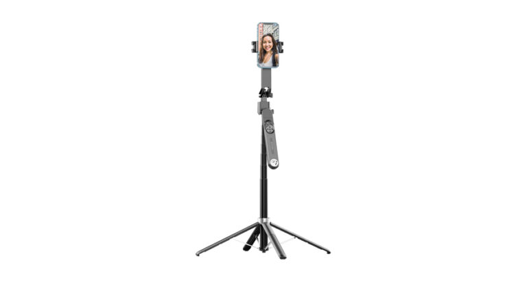 Porodo Selfie Stick Pro X with 360º AI Tracking - Black