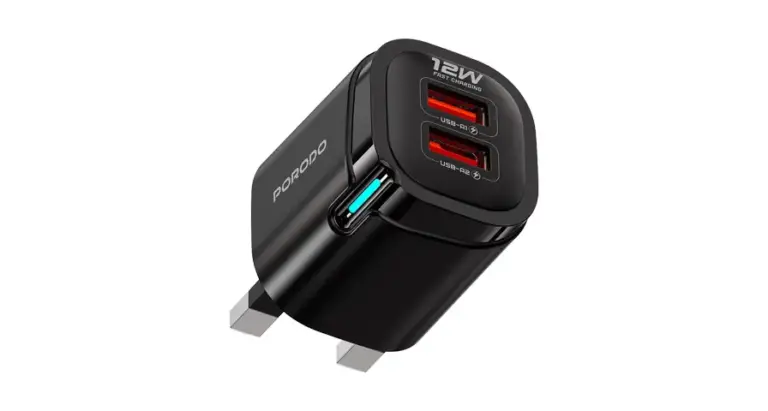 Porodo Tekto Dual USB-A Wall Adapter - Black