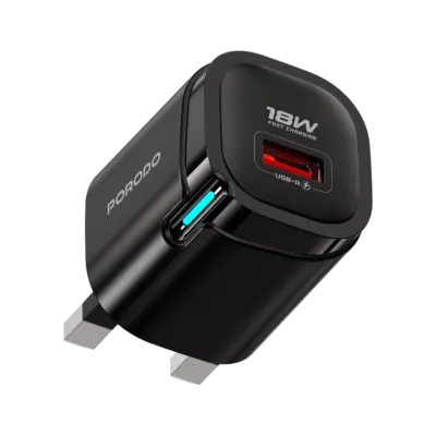 Porodo Tekto USB-A Wall Adapter - Black