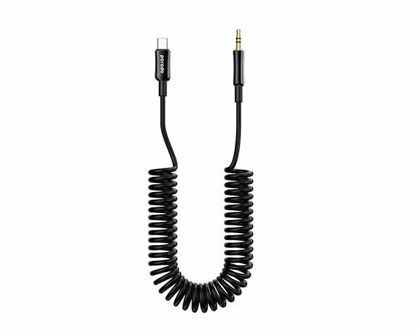 Porodo Type C to AUX Coil Cable 1.2M - Black