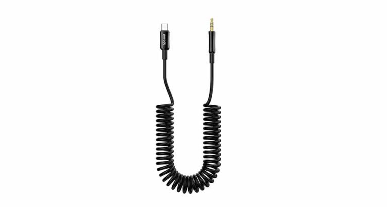 Porodo Type C to AUX Coil Cable 1.2M - Black