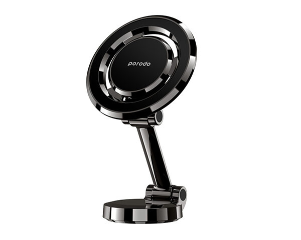 Porodo Universal Magnetic Car Mount with Double Folding and Double Rotation - Black