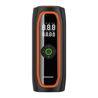 Porodo Voltair Car Tire Inflator with Real-time Pressure Display - Black
