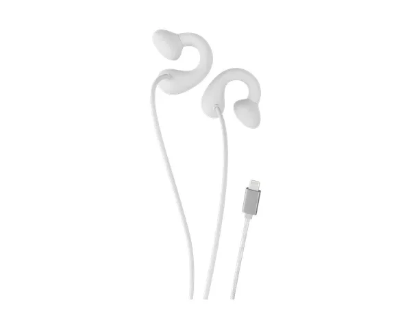 Porodo Voxes Clip-On Wired Earphones with Lightning Connector - White