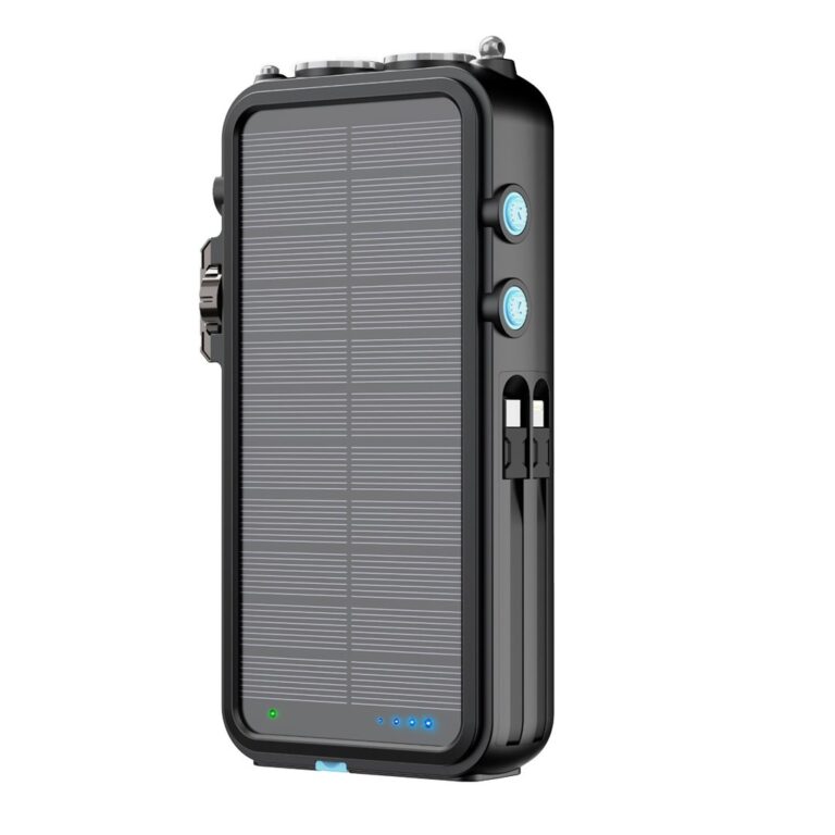 Powerology 16000mAh Solar Power Bank with FM Radio Speaker and Lights