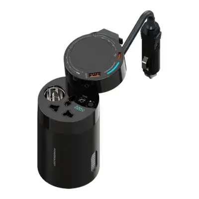 Powerology 200W Universal Car Power Inverter - Black