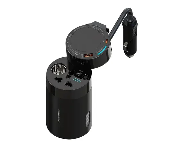 Powerology 200W Universal Car Power Inverter - Black