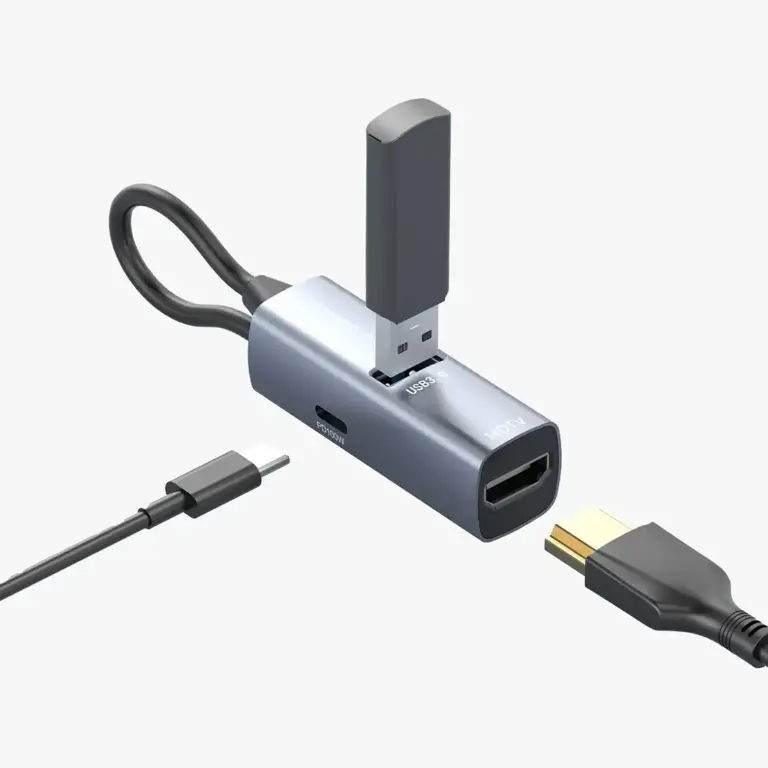 Powerology Aluminum Mini USB-C Hub - Black