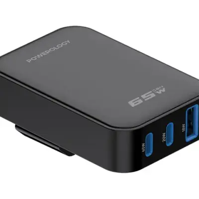 Powerology Crab Foldable EU GaN Charger - Black