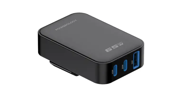 Powerology Crab Foldable EU GaN Charger - Black