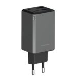 Powerology PD 65W GaN Multi-Port Travel Adapter - Gray