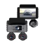 Powerology Sentra Dash Camera with 3 Lenses and Rear Camera - Black