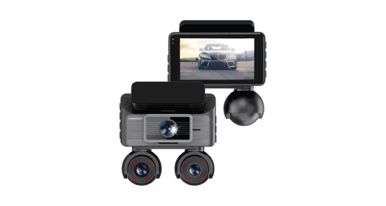 Powerology Sentra Dash Camera with 3 Lenses and Rear Camera - Black