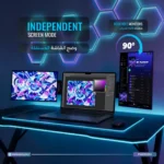 Powerology SkyFold 14" Dual Display Laptop Monitor - Black