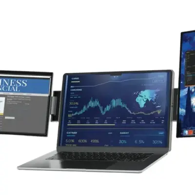 Powerology SkyFold 14" Dual Display Laptop Monitor - Black