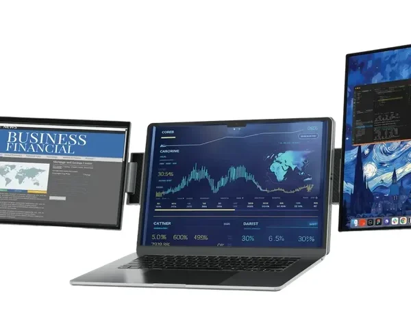 Powerology SkyFold 14" Dual Display Laptop Monitor - Black