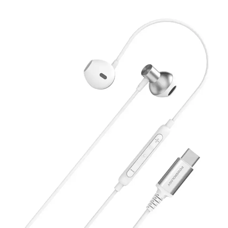 Powerology Type-C Stereo Earphones - White