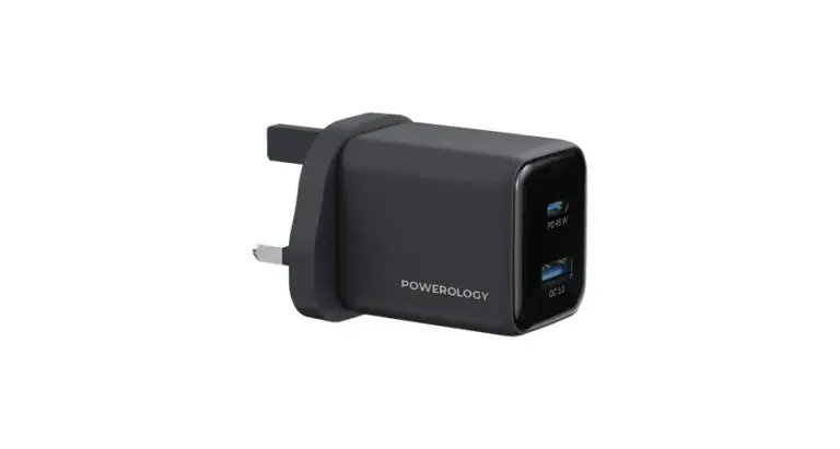 Powerology Volt-X 45W Dual-Port GaN Wall Charger - Black