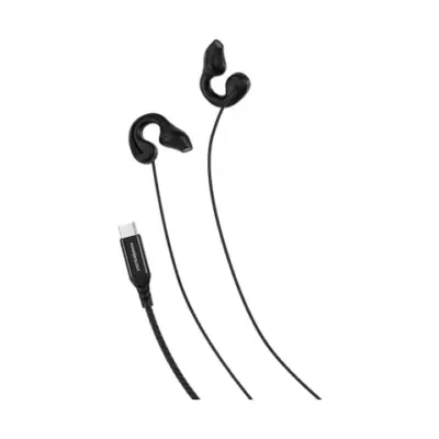 Powerology Voro Earhook USB-C Wired Earphones - Black