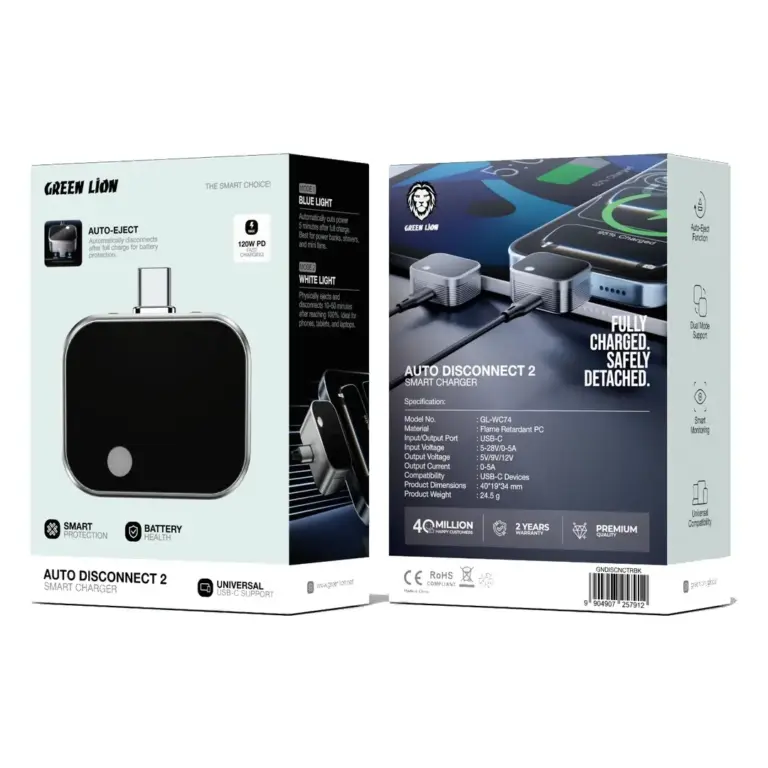 Green Lion Auto Disconnect 2 Smart Charger - Black