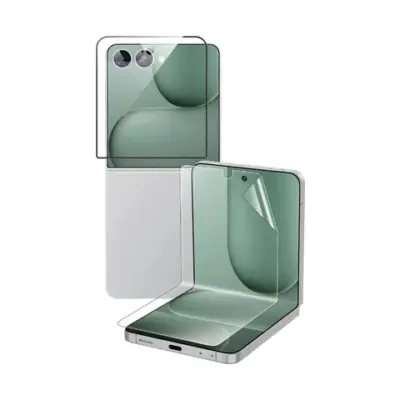 Green Lion Flip Protection Pack with Front Glass & Inner EPU Film for Z Flip 8 & 7 - Clear