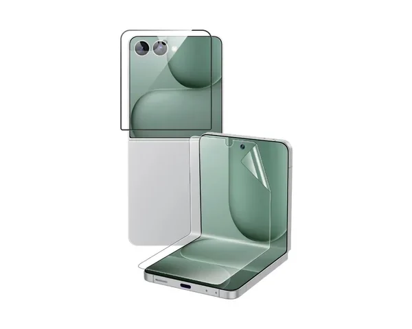Green Lion Flip Protection Pack with Front Glass & Inner EPU Film for Z Flip 8 & 7 - Clear