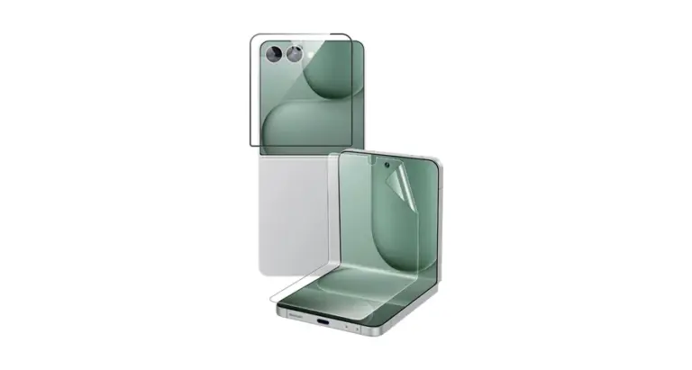 Green Lion Flip Protection Pack with Front Glass & Inner EPU Film for Z Flip 8 & 7 - Clear