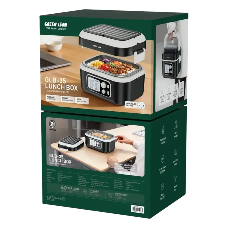 Green Lion GLB-35 Lunch Box - Black