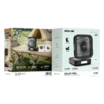 Green Lion Solar Trio Fan With Light & Power Bank - Black