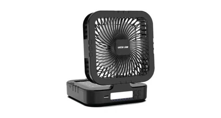 Green Lion Solar Trio Fan With Light & Power Bank - Black