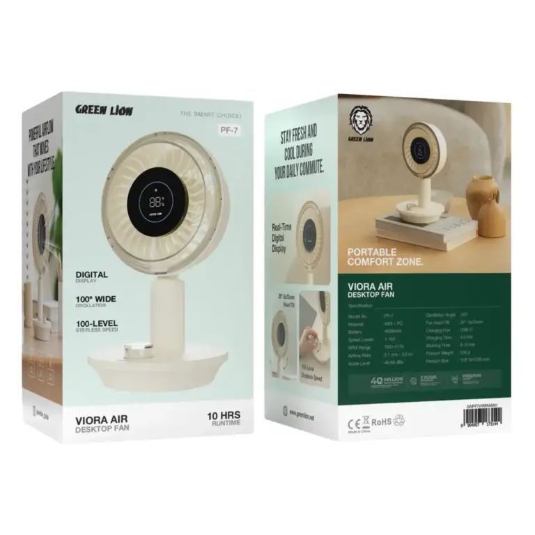 Green Lion Viora Air Desktop Fan - White