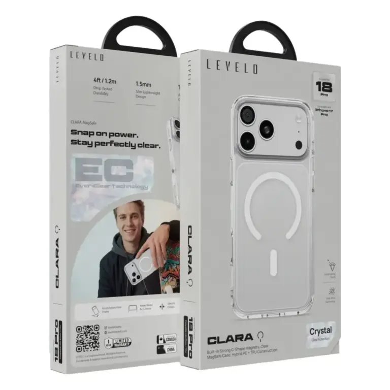 Levelo Clara MagSafe Case for iPhone 18 Pro & 18 Pro Max - Clear