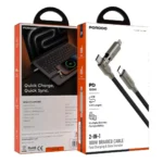 Porodo 2-In-1 100W Braided Cable - Black